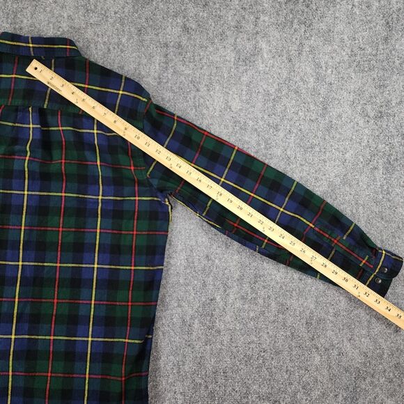 LL Bean Shirt Mens Medium Scotch Plaid Flannel Traditional Long Sleeve Outdoor - Picture 7 of 16